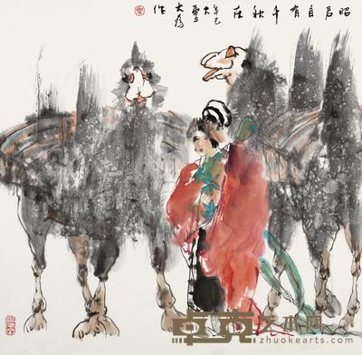 刘大为 2001年作 昭君自有千秋在 镜框 68×70cm