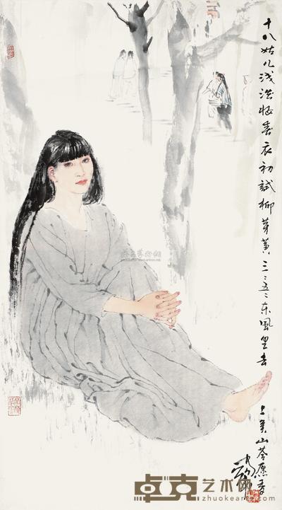 何家英 春衣初试柳芽黄 镜心 81.5×45cm