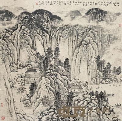 宋玉麟 溪上秋色图 立轴 68×67cm