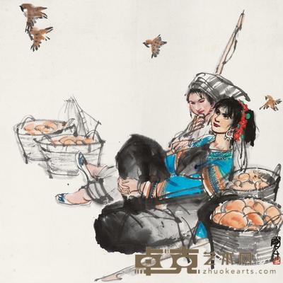 史国良 仕女 镜心 68×68cm