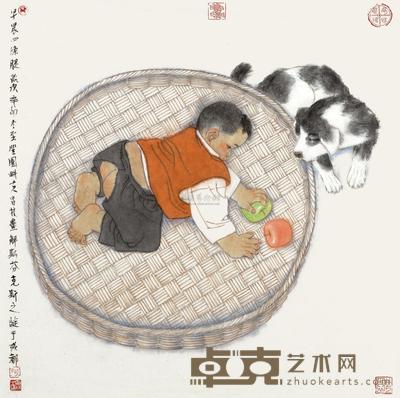 何昌林 2011年作 早晨四条腿 镜框 68×68cm