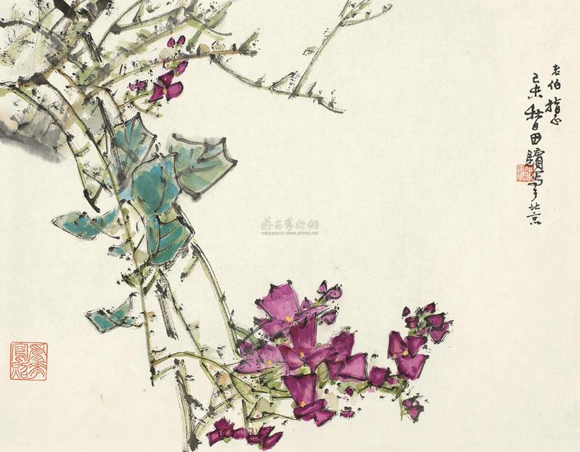 田镛 1979年作 花卉 镜心