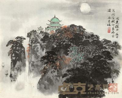 尚君砺 1980年作 洞庭湖印象 镜心 34.5×43.5cm