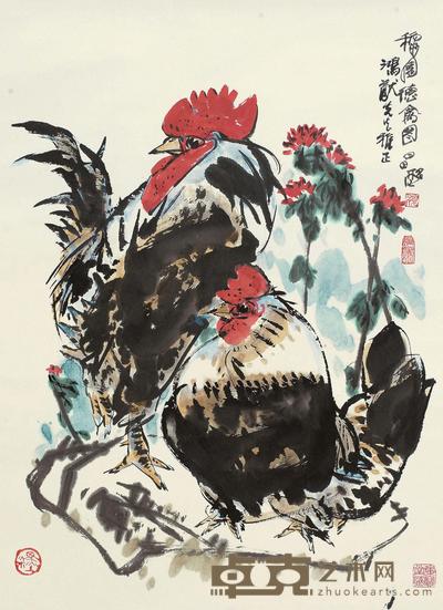 徐昌酩 秋园德禽图 立轴 68×49cm