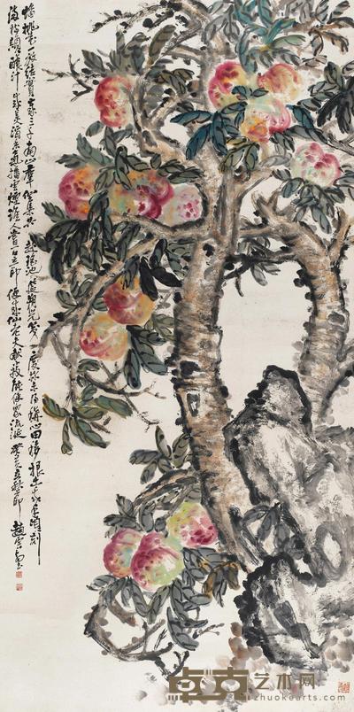 赵云壑 1923年作 结实三千年 镜心 239×118cm