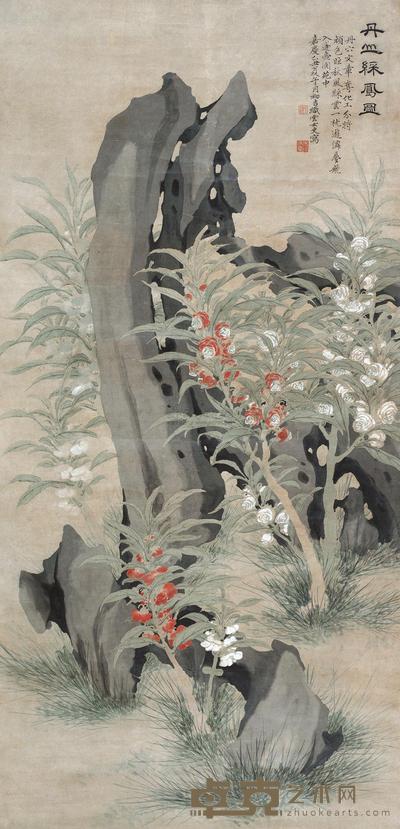 廖云锦 1805年作 丹山彩凤图 立轴 135×64cm