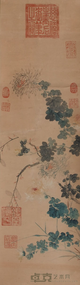慈禧 花卉 117×32cm