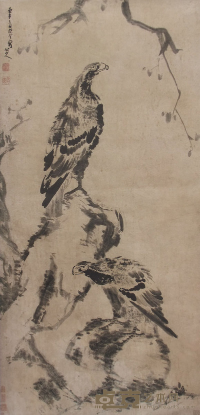八大山人 花鸟 104×45cm