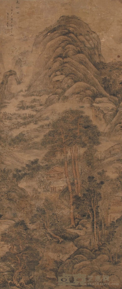 王石谷 山水 124×53cm