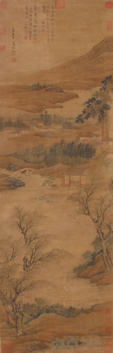 文征明 山水 157×50cm