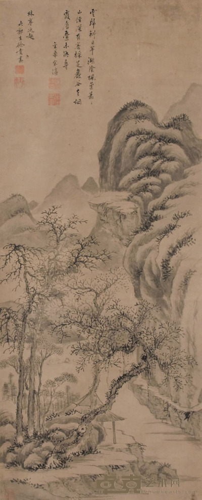 徐贲 山水 93×37cm