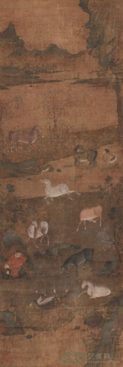 趣子昂 人物 117×37cm