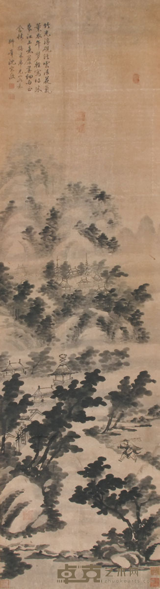 沈宗敬 山水 169×45cm
