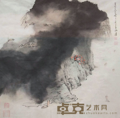 张大千 山水 82×30cm