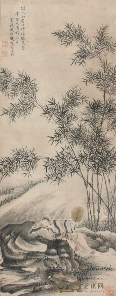冯超然 人物 立轴 87×33