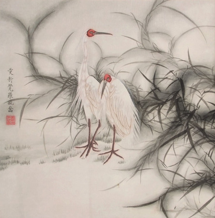 毓奋 花鸟 立轴