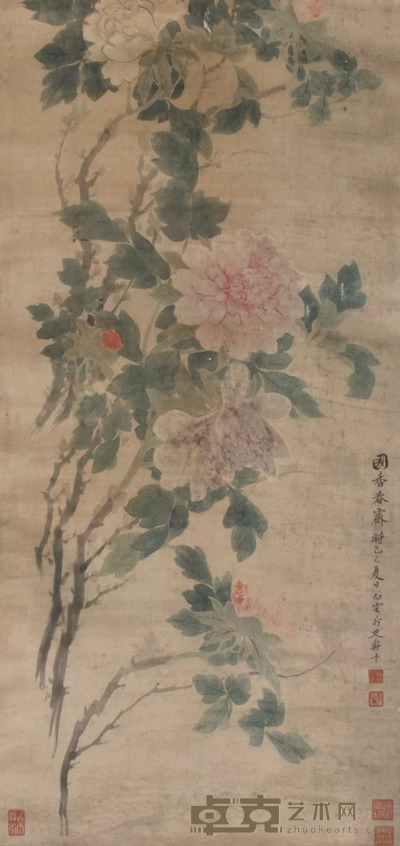 恽寿平 花卉 立轴 81×39