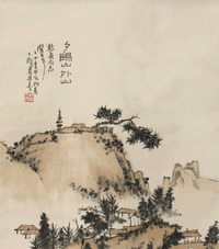 潘天寿 山水 立轴