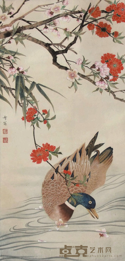 陈之佛 花鸟 立轴 74×36