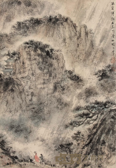 傅抱石 山水 立轴 48×32