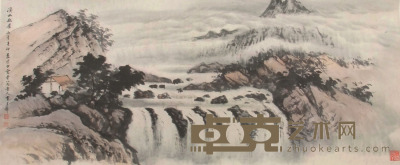 黄君璧 山水 镜片 53×124