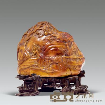 清代 寿山石雕山水人物 长7.5cm；宽4cm；高6cm
