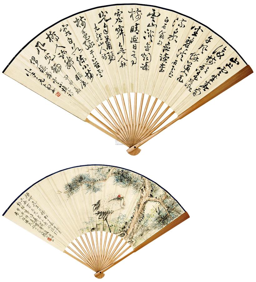 赵云壑 松鹤图 成扇