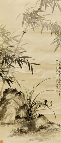 益如谦 墨竹 立轴