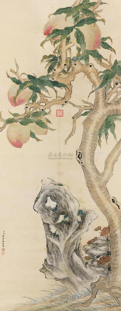 嘉庆帝 祝寿图 立轴