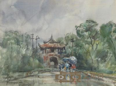 蓝荫鼎 WALKING IN THE RAIN 24.7×33cm