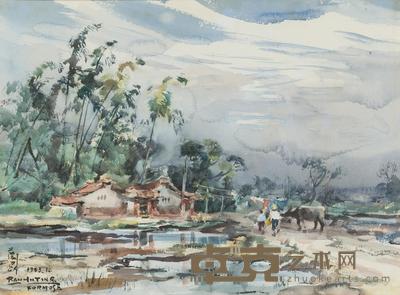 蓝荫鼎 VILLAGE SCENE 24.4×32.6cm