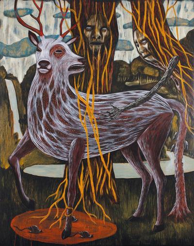 RODEL TAPAYA 1980年作 THE DEER， THE SNAIL AND THE RATTAN STORIES