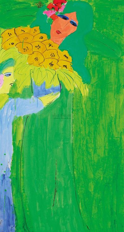 WALASSE TING WOMAN WITH BOUQUET