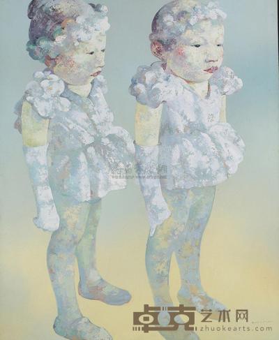 郭晋 2004年作 两个女孩 190.5×155.2cm