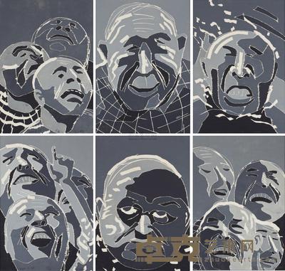 方力钧 2000年作 版画系列 (六件) 120×80cm×6
