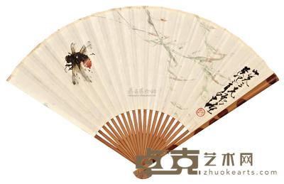 赵少昂 杨善深 CICADA ON THE WILLOW； INSECT 19.1×44.5cm