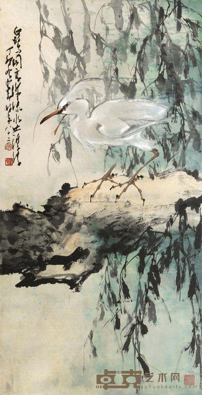 赵少昂 WHITE EGRET 96×49cm