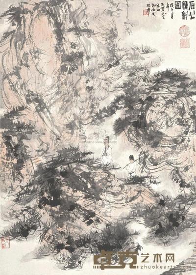 傅抱石 SCHOLAR AMID PINES 65.5×47cm