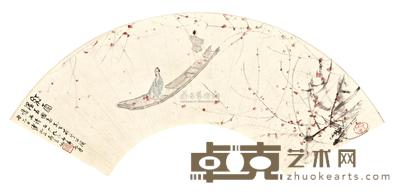 傅抱石 BOATING UNDER THE RED BLOSSOMS 16.8×55.2cm