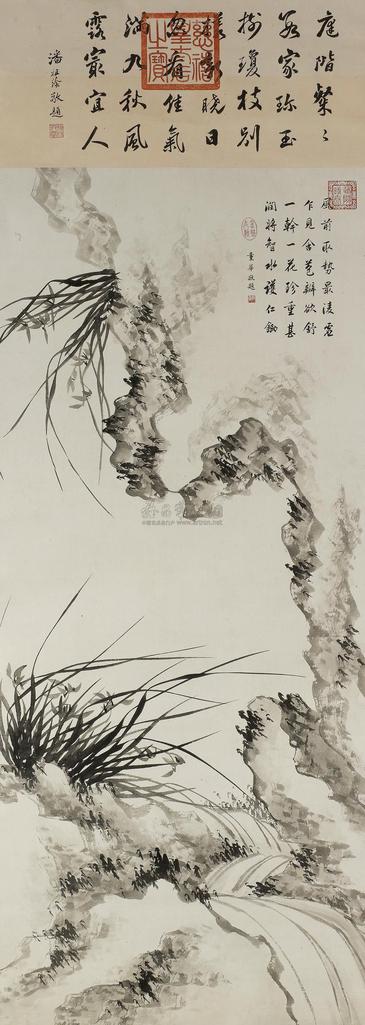 慈禧太后 ORCHID AND ROCK ink on paper，hanging scroll