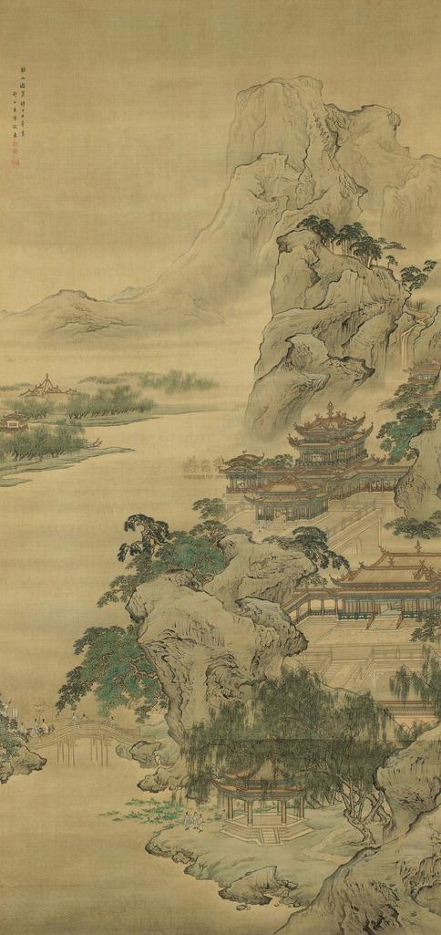 袁耀 SUMMER RETREAT AT MT. LI ink and color on silk，hanging scroll