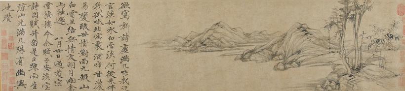 倪瓒 THE QUIET STUDIO ink on paper，handscroll