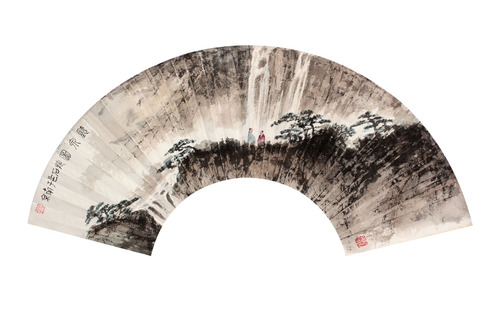 山水人物镜片