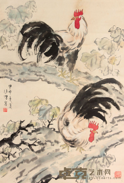 鸡立轴 76×52
