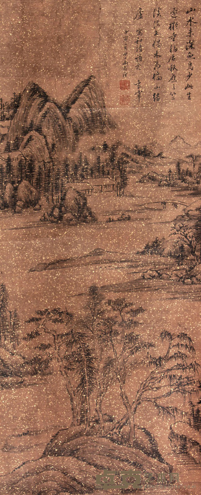 山水立轴 76×30