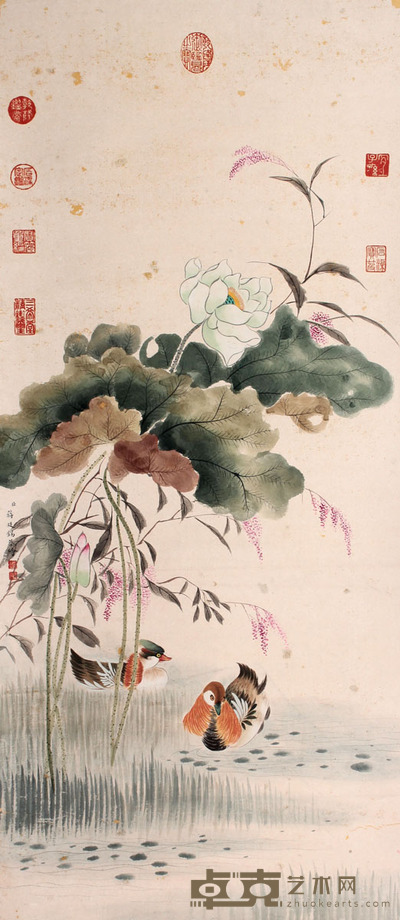 花鸟镜片 97×43