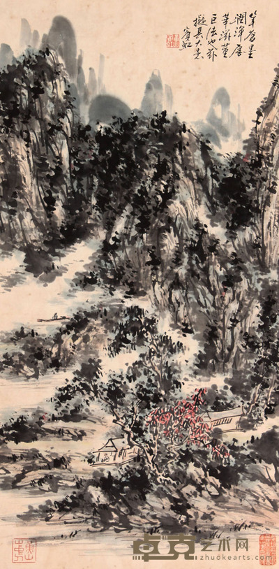 山水立轴 66×33