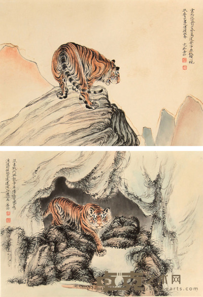 虎双挖立轴 28×39×2