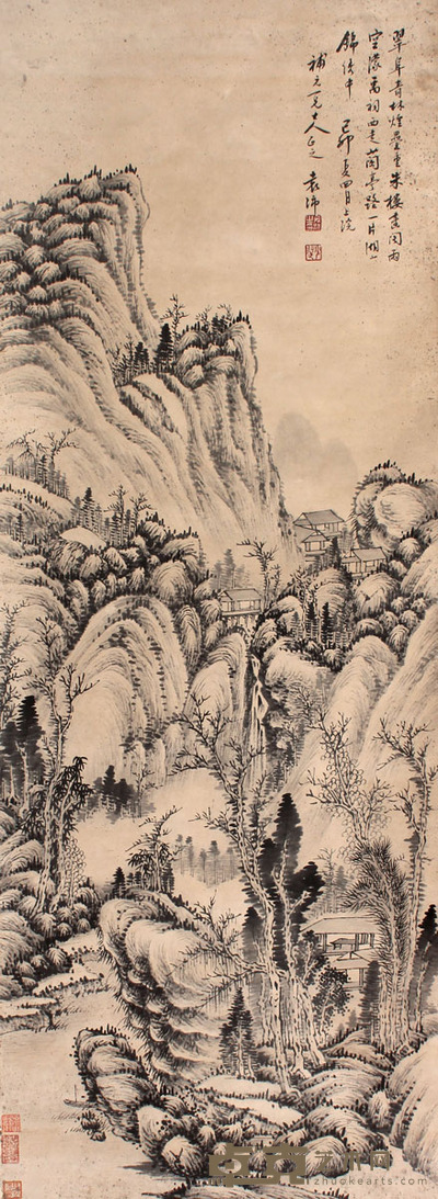 山水立轴 118×44