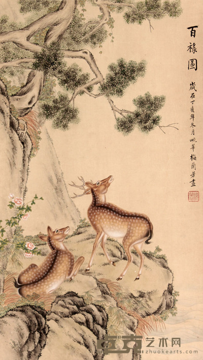 百禄图立轴 66×37